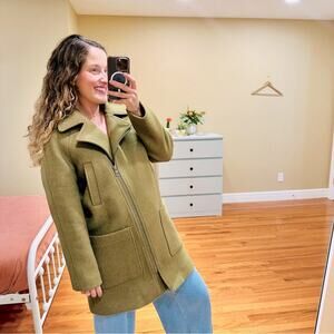Madewell Green Wool Pea Coat Jacket Medium